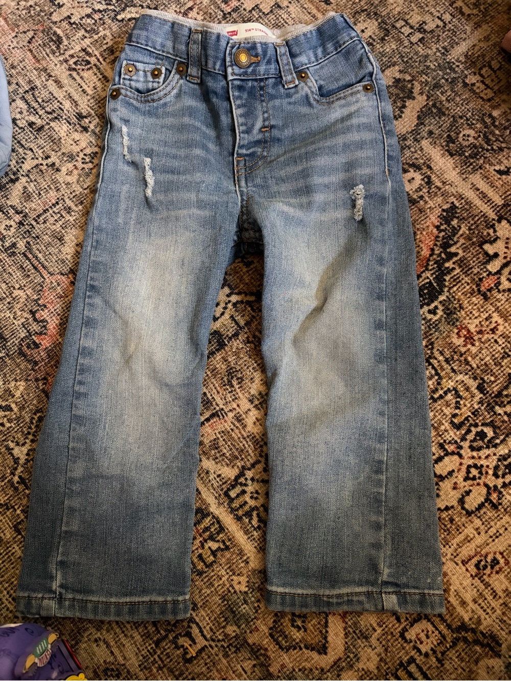 Levi's Faded Blue Distressed Kids Jeans